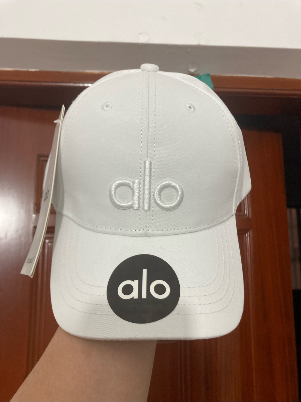 ALO Yoga White Embroidered Logo Baseball Cap